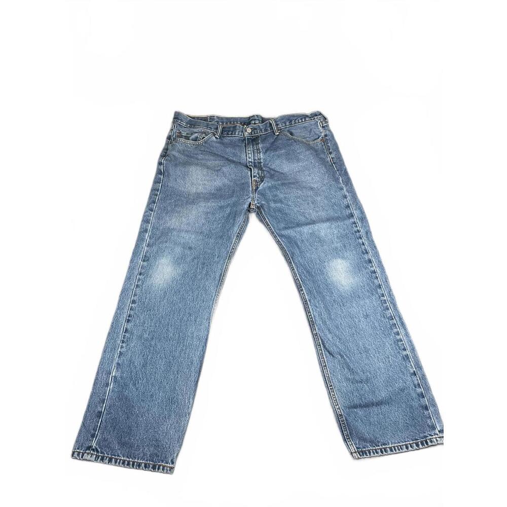 Levi 505 Classic Straight Leg Men's 42x30 Denim Blue Jeans (flaw)